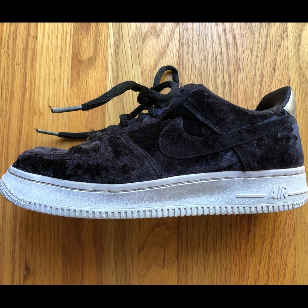 Women’s Black Velvet Nike Air Force Ones 7